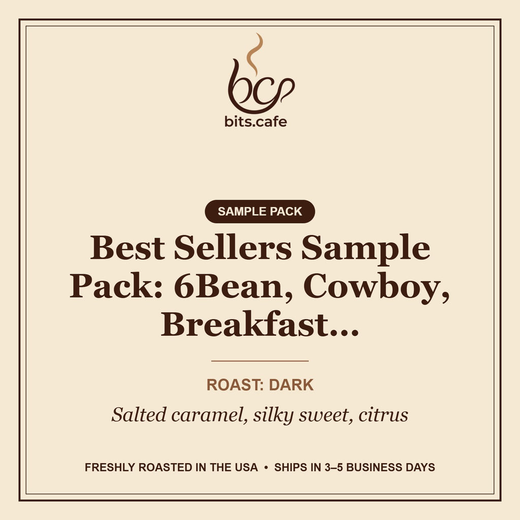 Best Sellers Sample Pack: 6Bean, Cowboy, Breakfast, Peru, Mexico, Bali – tasting notes